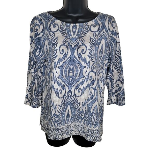 Chico's ikat print knit top shirt Size 0 (small) - Picture 1 of 6